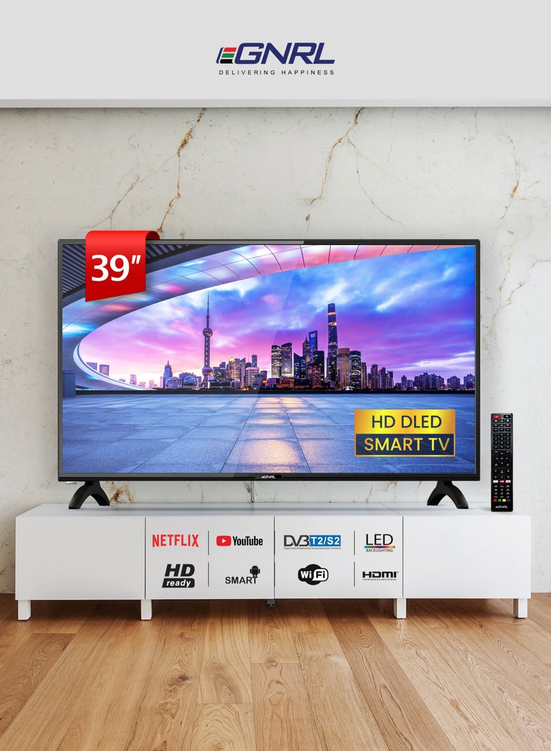 EGNRL 39 Inch FULL HD SMART LED TV, EGTV40HDS | HDMI, Google Play, Netflix, YouTube, WiFi and Bluetooth| with Remote Control, One Year Warranty - Image 1